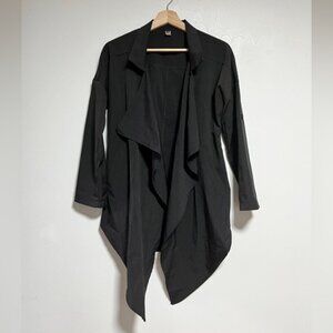 Elfin Women’s Black Draped Open Front Waterfall Cardigan - Size M